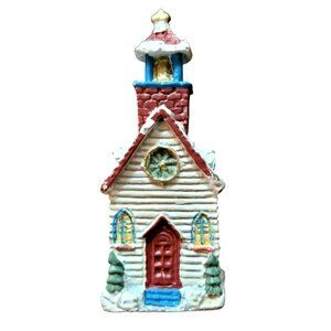 Miniature Pewter Church Building Hand Painted Holiday 2.5" Train Set JH1829200